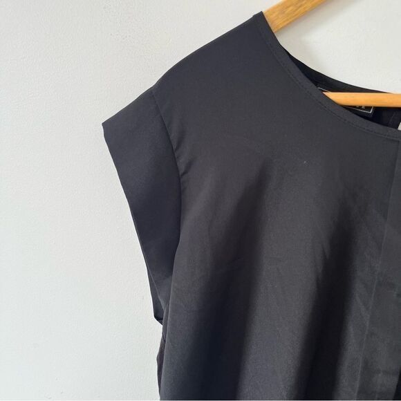 Mataphor‎ Black Cap Sleeve Round Neck Blouse - Picture 9 of 12